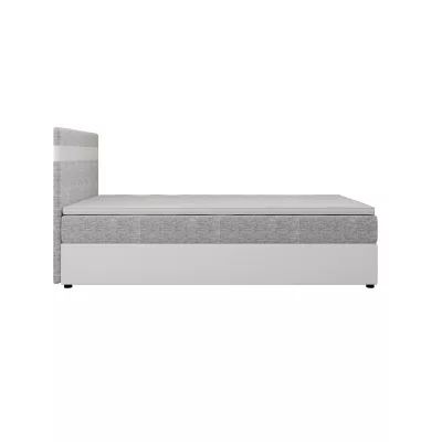 Boxspringová posteľ 100x200 SISI COMFORT 1 s úložným priestorom - biela / svetlo šedá