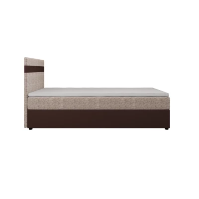 Boxspringová posteľ 100x200 SISI COMFORT 1 s úložným priestorom - tmavo hnedá / béžová