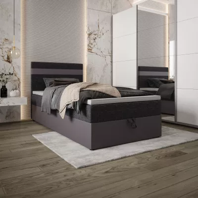 Boxspringová posteľ 100x200 SISI COMFORT 1 s úložným priestorom - šedá / tmavo šedá