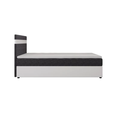 Boxspringová posteľ 100x200 SISI COMFORT 1 s úložným priestorom - biela / tmavo šedá