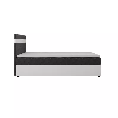 Boxspringová posteľ 100x200 SISI COMFORT 1 s úložným priestorom - biela / tmavo šedá