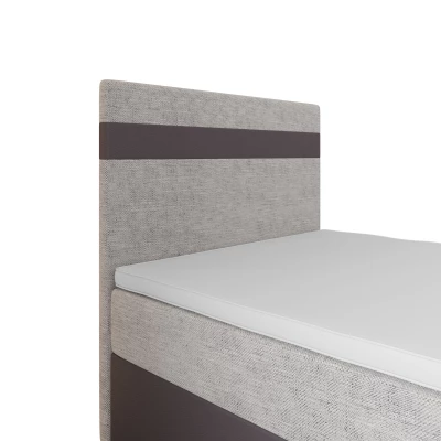 Boxspringová posteľ 100x200 SISI COMFORT 1 s úložným priestorom - tmavo šedá / svetlo šedá