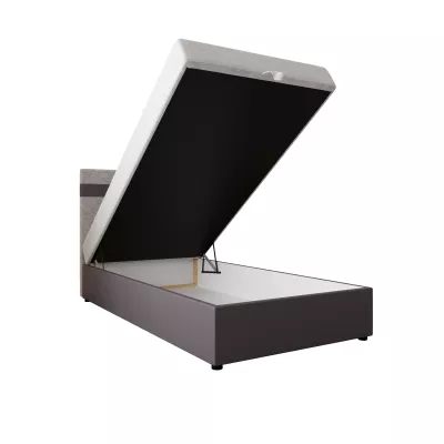 Boxspringová posteľ 100x200 SISI COMFORT 1 s úložným priestorom - tmavo šedá / svetlo šedá