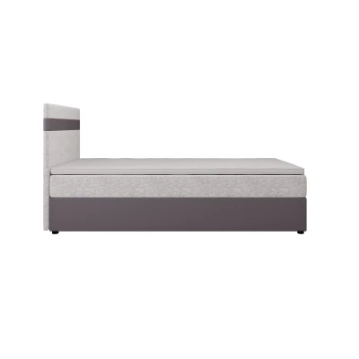 Boxspringová posteľ 120x200 SISI COMFORT 1 s úložným priestorom - tmavo šedá / svetlo šedá