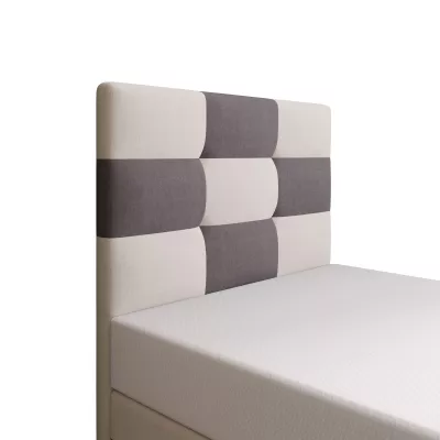 Čalúnená jednolôžková posteľ 90x200 MARLEN COMFORT 1 - šedá / béžová