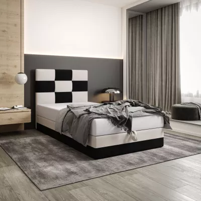 Čalúnená jednolôžková posteľ 100x200 MARLEN COMFORT 1 - čierna / béžová