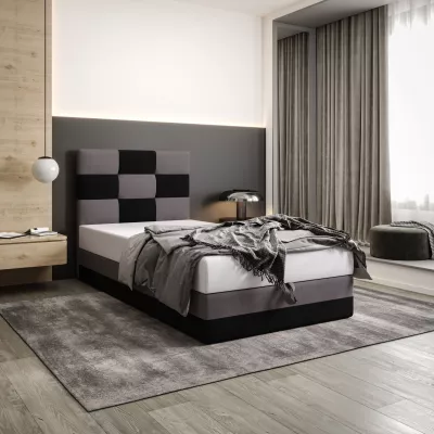 Čalúnená jednolôžková posteľ 100x200 MARLEN COMFORT 1 - čierna / šedá