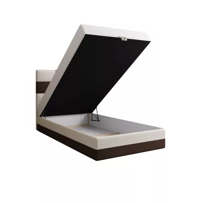 Čalúnená jednolôžková posteľ 100x200 MARLEN COMFORT 1 - hnedá / béžová