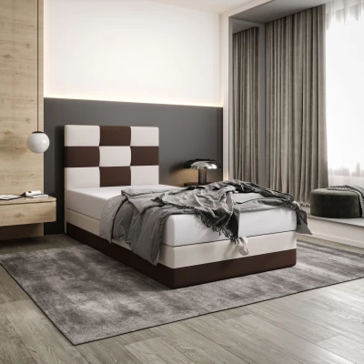 Čalúnená jednolôžková posteľ 100x200 MARLEN COMFORT 1 - hnedá / béžová