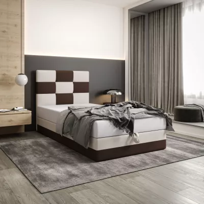 Čalúnená jednolôžková posteľ 100x200 MARLEN COMFORT 1 - hnedá / béžová