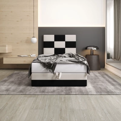 Čalúnená jednolôžková posteľ 120x200 MARLEN COMFORT 1 - čierna / béžová
