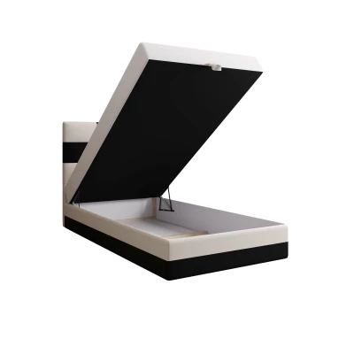 Čalúnená jednolôžková posteľ 120x200 MARLEN COMFORT 1 - čierna / béžová