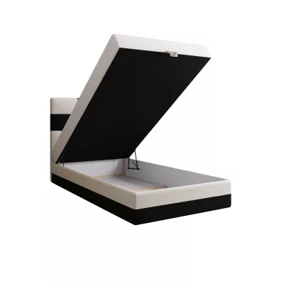 Čalúnená jednolôžková posteľ 120x200 MARLEN COMFORT 1 - čierna / béžová