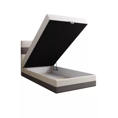 Čalúnená jednolôžková posteľ 120x200 MARLEN COMFORT 1 - šedá / béžová
