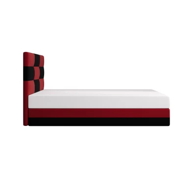 Čalúnená jednolôžková posteľ 120x200 MARLEN COMFORT 1 - čierna / červená