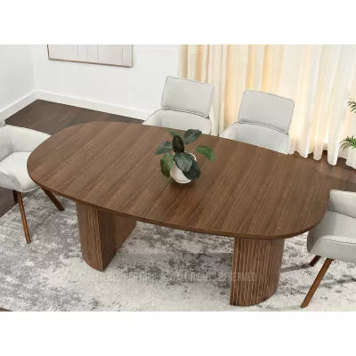 Oválny rozkladací stôl 200(300)x110 ANTOS - orech