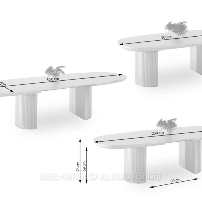 Oválny rozkladací stôl 200(300)x110 ANTOS - orech