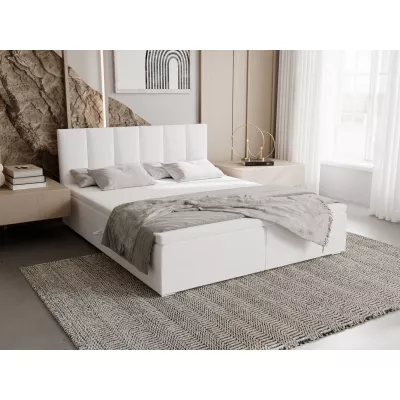 Čalúnená posteľ 160x200 ELSIE 3 s úložným priestorom - biela