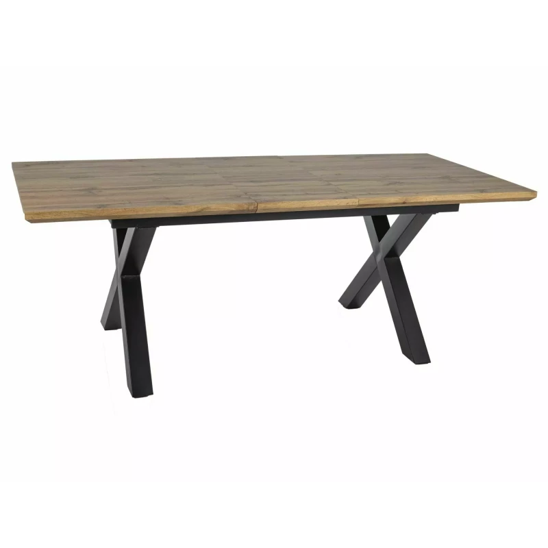 Rozkladací jedálenský stôl 160(240)x90 ROLY - dub artisan / čierny