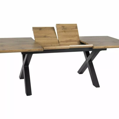 Rozkladací jedálenský stôl 160(240)x90 ROLY - dub artisan / čierny