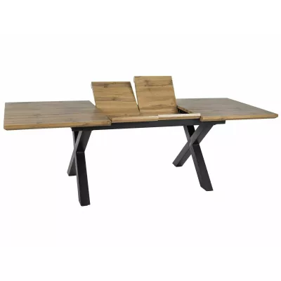 Rozkladací jedálenský stôl 160(240)x90 ROLY - dub artisan / čierny