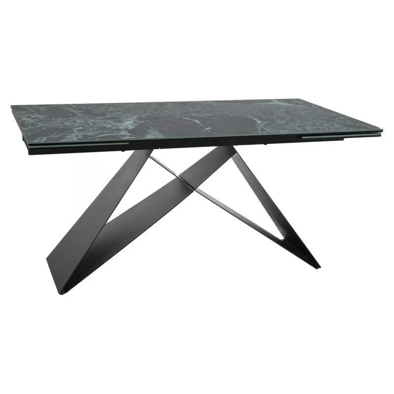 Rozkladací jedálenský stôl (160-240)x90 VIDOR - tmavo modrý / čierny