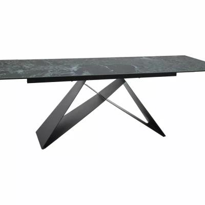 Rozkladací jedálenský stôl (160-240)x90 VIDOR - tmavo modrý / čierny