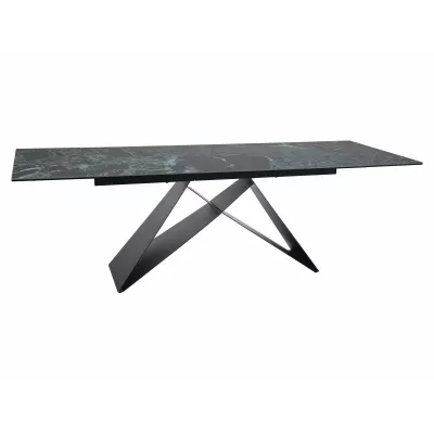 Rozkladací jedálenský stôl (160-240)x90 VIDOR - tmavo modrý / čierny