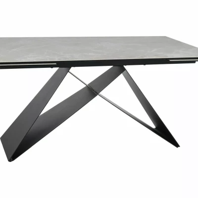 Rozkladací jedálenský stôl (160-240)x90 VIDOR - krémový / čierny