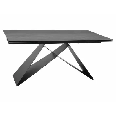 Rozkladací jedálenský stôl (160-240)x90 VIDOR - svetlo šedý / čierny