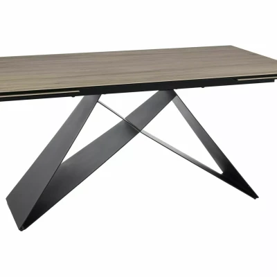 Rozkladací jedálenský stôl (160-240)x90 VIDOR - svetlo hnedý / čierny