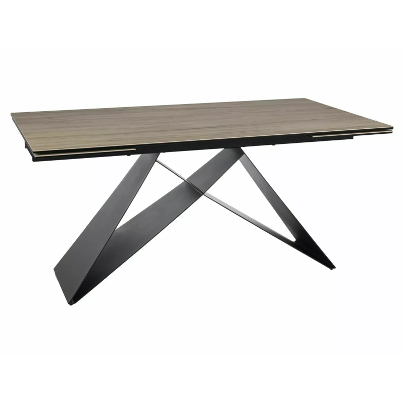 Rozkladací jedálenský stôl (160-240)x90 VIDOR - svetlo hnedý / čierny