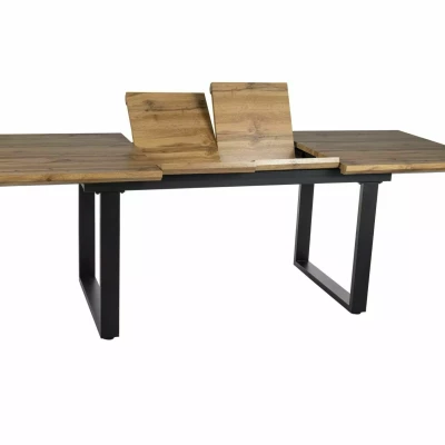 Rozkladací jedálenský stôl 160(240)x90 UPTON - dub artisan / čierny
