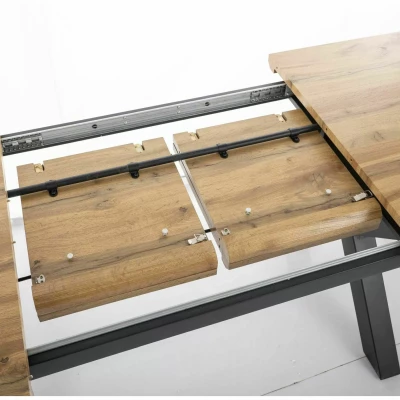 Rozkladací jedálenský stôl 160(240)x90 UPTON - dub artisan / čierny