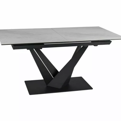 Rozkladací jedálenský stôl 160(220)X90 GUNAR - svetlo šedý / čierny