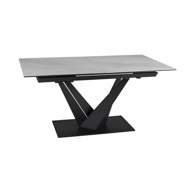 Rozkladací jedálenský stôl 160(220)X90 GUNAR - svetlo šedý / čierny