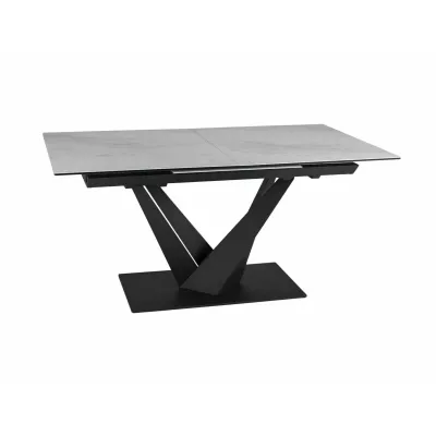 Rozkladací jedálenský stôl 160(220)X90 GUNAR - svetlo šedý / čierny