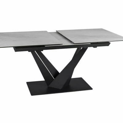 Rozkladací jedálenský stôl 160(220)X90 GUNAR - svetlo šedý / čierny