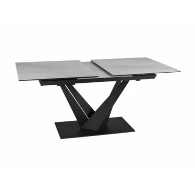 Rozkladací jedálenský stôl 160(220)X90 GUNAR - svetlo šedý / čierny