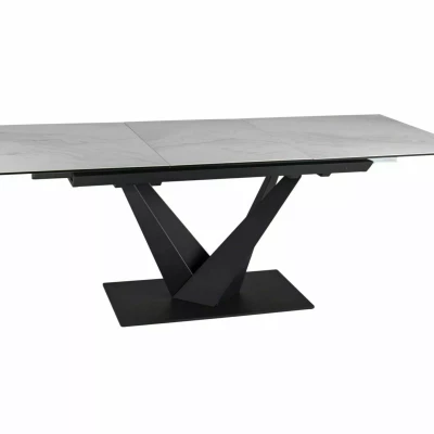 Rozkladací jedálenský stôl 160(220)X90 GUNAR - svetlo šedý / čierny