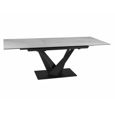 Rozkladací jedálenský stôl 160(220)X90 GUNAR - svetlo šedý / čierny