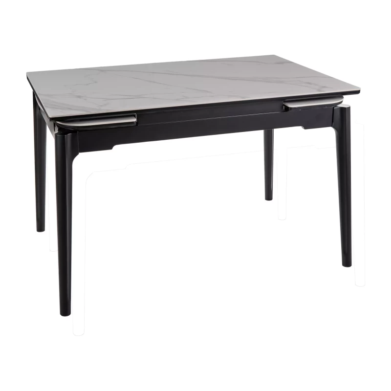 Rozkladací jedálenský stôl 120(180)x80 IMRAN - biely / čierny