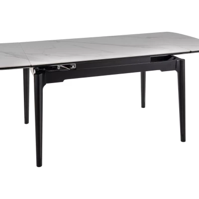 Rozkladací jedálenský stôl 120(180)x80 IMRAN - biely / čierny