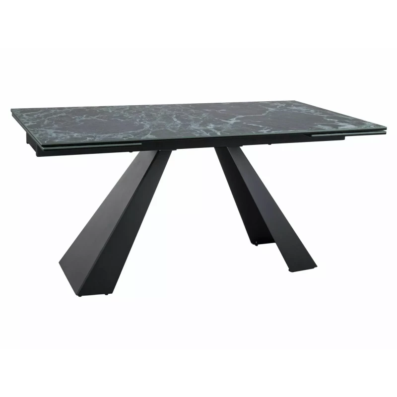 Rozkladací jedálenský stôl (160-240)x90 GEDEON - tmavo modrý / čierny