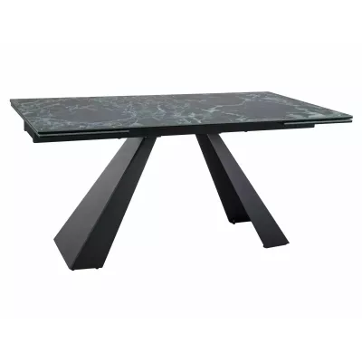 Rozkladací jedálenský stôl (160-240)x90 GEDEON - tmavo modrý / čierny