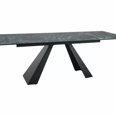 Rozkladací jedálenský stôl (160-240)x90 GEDEON - tmavo modrý / čierny