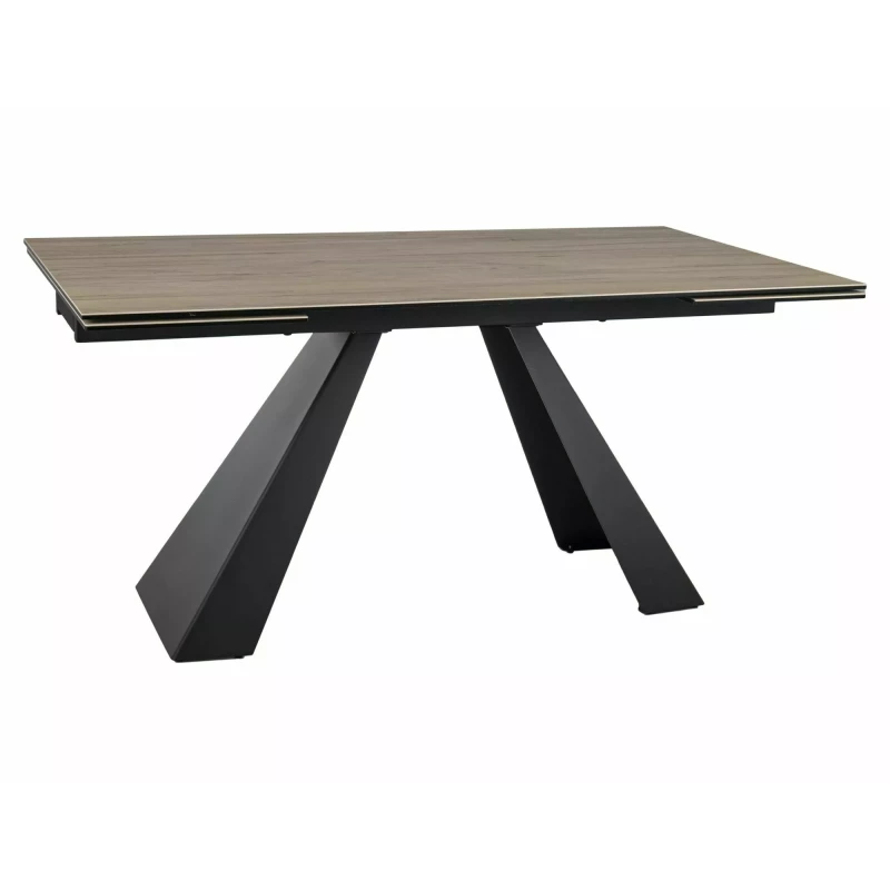 Rozkladací jedálenský stôl (160-240)x90 GEDEON - svetlo hnedý / čierny