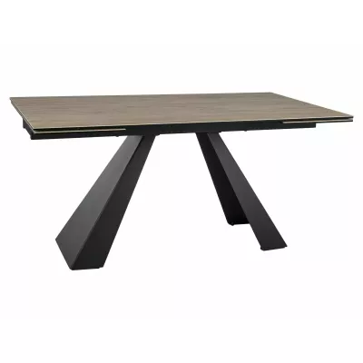 Rozkladací jedálenský stôl (160-240)x90 GEDEON - svetlo hnedý / čierny
