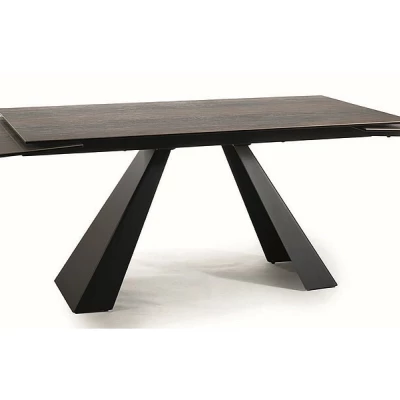 Rozkladací jedálenský stôl (160-240)x90 GEDEON - hnedý / čierny
