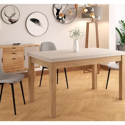 Rozkladací jedálenský stôl 140(218)x80 KALENYK - kašmír / dub